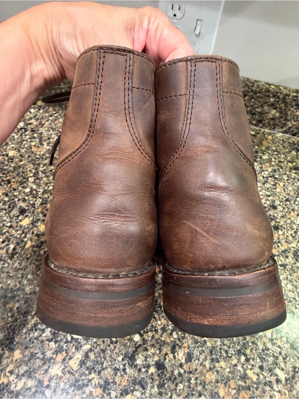 Men's Thursday 8.5 Brown Leather Lace-Up Boots